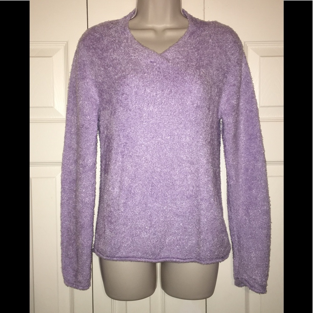 Croft & Barrow Lilac Soft Sparkling Sweater Size S